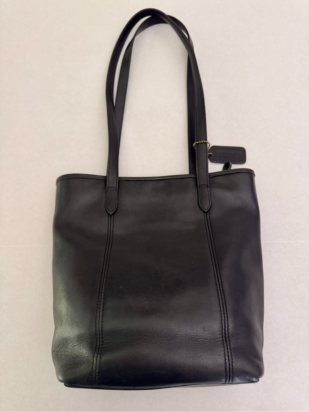 Coach Vintage 9077 Classic Lunch Tote Bag Black Leather Shoulder Bag